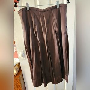 Elle Tahari brown flare skirt, size 10.